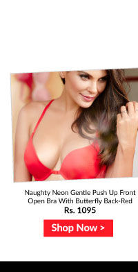 Penny Naughty Neon Gentle Push Up Front Open Bra With Butterfly Back-Red. 