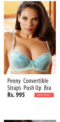 Penny Lace Embrace Convertible Straps Extreme Push Up Bra-Green and Blue.