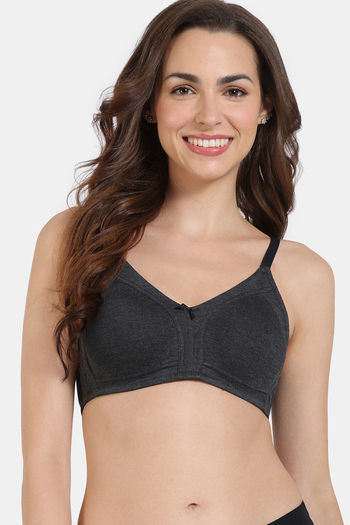 Zivame Essentials Double Layered Non Wired Full Coverage T-Shirt Bra - Black