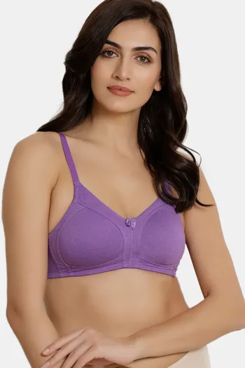Buy Zivame Non Padded Cotton T Shirt Bra - Purple Online at Low Prices in  India 