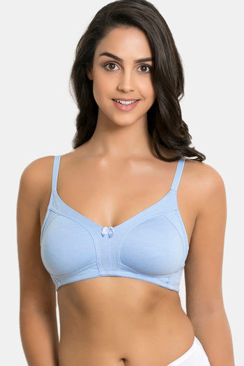 Buy Zivame Essentials Double Layered Non Wired Full Coverage T-Shirt Bra -  Serenity at Rs.350 online