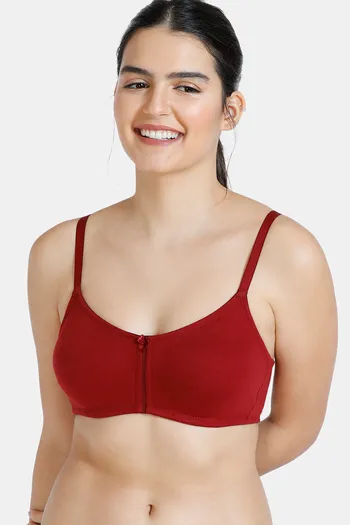 Buy Zivame Essentials Double Layered Non Wired Full Coverage Bra - Sundried  Tomato at Rs.337 online