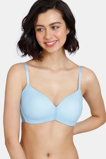 Buy Zivame Padded Non Wired 3/4th Coverage T-Shirt Bra - Lil Boy Blue at  Rs.1495 online