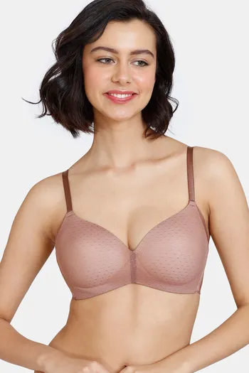 Buy Zivame Beautiful Basics Double Layered Non-wired 3-4th Coverage T-shirt  Bra - Love Potion Pink online
