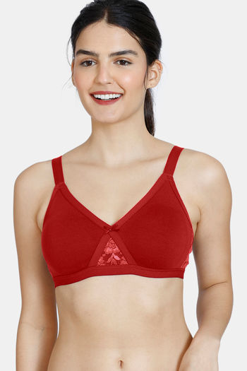 Buy Zivame Single Layered Non Wired Full Coverage T-Shirt Bra - Sundried  Tomato at Rs.384 online