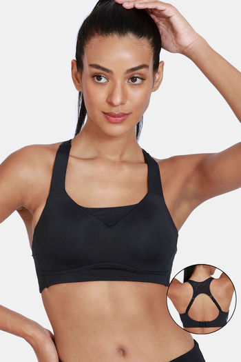 Buy Zelocity High Impact Quick Dry Sports Bra - Anthracite at Rs