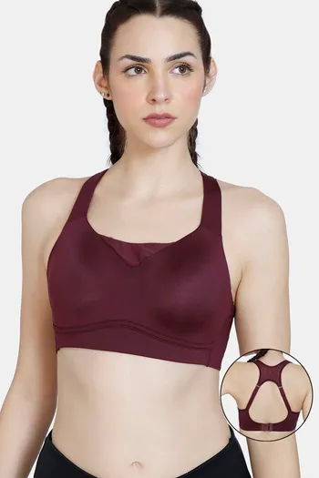 Buy Zelocity High Impact Quick Dry Sports Bra - Summer Fig at Rs