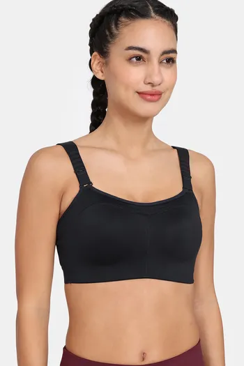 Buy Zelocity High Impact Quick Dry Sports Bra - Jet Black at Rs