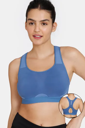 Buy online Blue Solid Sports Bra from lingerie for Women by Zelocity By  Zivame for ₹999 at 50% off