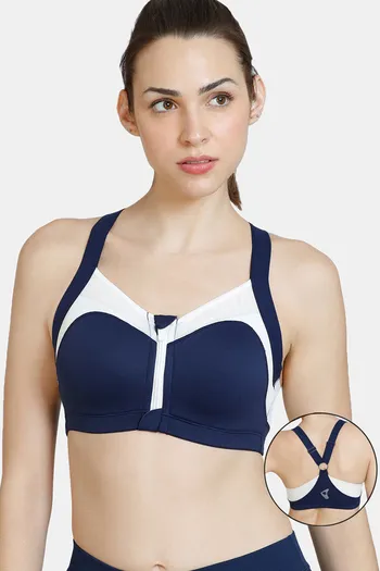 Buy Zelocity High Impact Quick Dry Sports Bra - Blue at Rs.1197