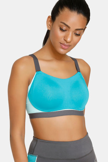 Buy JOCKEY Teal Womens Padded Non Wired Colour Block Power Back Active  Sports Bra