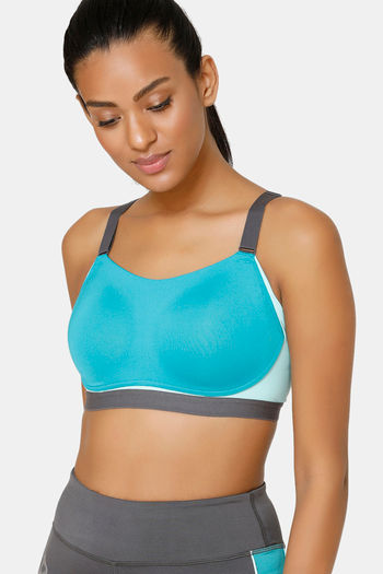 Buy Zelocity High Impact Quick Dry Sports Bra - Acqua Blue2 at Rs.1496  online