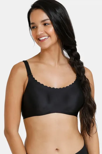 Buy Zivame Miracle Double Layered Non Wired Full Coverage T-Shirt Bra - Jet  Black at Rs.1495 online