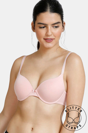 Buy Zivame Padded Non Wired 3/4th Coverage T-Shirt Bra - Rhododendron at  Rs.839 online
