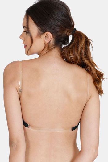 Transparent back shop strap bra