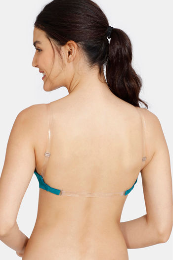 Zivame Beautiful Basics Double Layered Non Wired 3/4th Coverage Backless  Bra - Clear Water