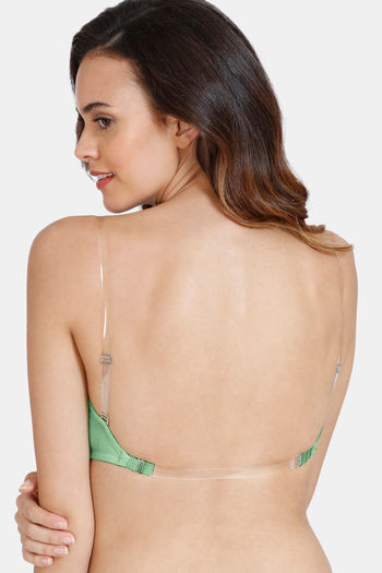 Zivame Beautiful Basics Padded Non Wired 3/4th Coverage Backless Bra -  Green Ash