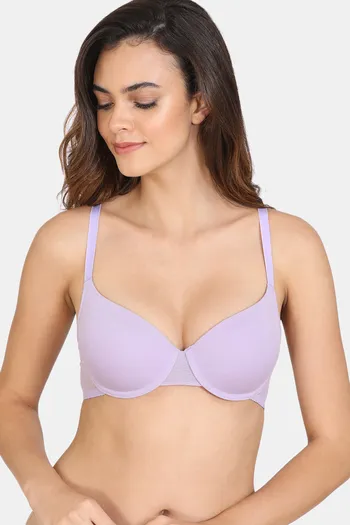 Buy Zivame Beautiful Basics Padded Wired Medium Coverage T-Shirt Bra -  Violet Tulip at Rs.380 online