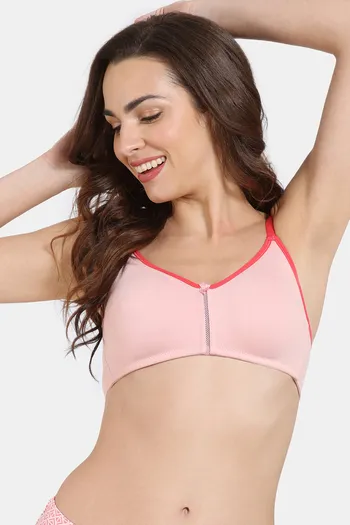 Buy Zivame Beautiful Basics Double Layered Non Wired Full Coverage T-Shirt  Bra - Powder Pink at Rs.325 online