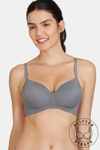 Buy Zivame Padded Wired 3-4th Coverage T-shirt Bra - Nude online