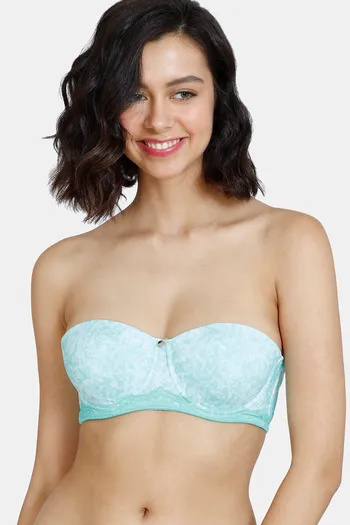 Zivame Plush Mystique Padded Non Wired 3/4Th Coverage T-Shirt Bra With  Bikini Panty - Gibraltar Sea