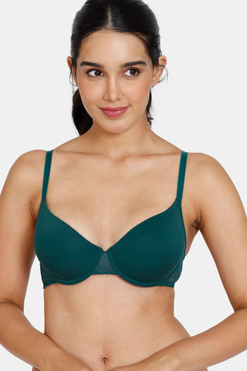 Buy Zivame Beautiful Basics Padded Wired 3/4th Coverage T-Shirt Bra -  Raspberry at Rs.360 online