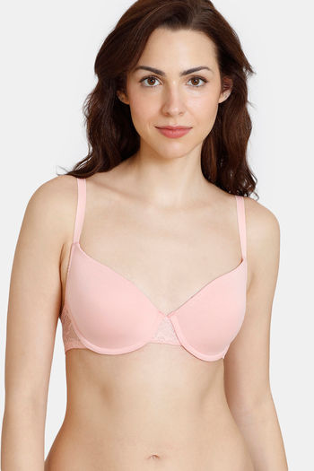 Buy Zivame Glitter Straps Padded Non Wired 3/4th Coverage T-Shirt Bra -  Skin at Rs.585 online