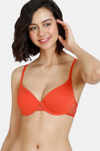 Buy Zivame Beautiful Basics Padded Wired Medium Coverage T-Shirt Bra -  Summer Fig at Rs.300 online
