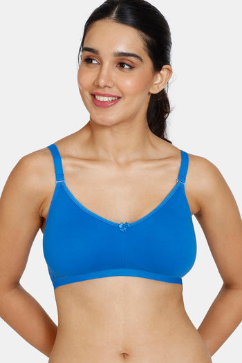 Buy Zivame Beautiful Basics Double Layered Non Wired 3/4th Coverage T-Shirt  Bra - Princess Blue at Rs.292 online