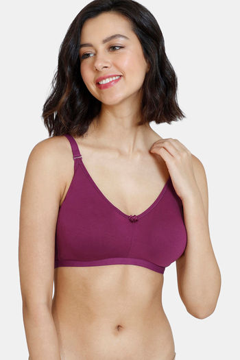 Buy Zivame Beautiful Basics Double Layered Non Wired 3/4th Coverage T-Shirt  Bra - Raspberry Radiance at Rs.356 online