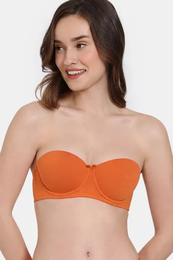 Buy Zivame Beautiful Basics Padded Wired Medium Coverage Strapless Bra -  Apricot Orange at Rs.583 online