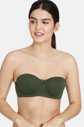 No-Wire Strapless Bra, Strapless Bras for Women Wireless Bra Without Straps  Comfortable Lightly Padded Bra Bralette Backless Breasts Padded C Green 