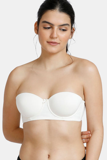 Buy SOIE- White medium coverage padded wired strapless bra with detachable  straps-White-30B Online at Best Prices in India - JioMart.