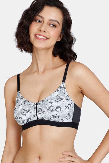 Buy Zivame Pixel Play Double Layered Non Wired 3/4th Coverage Beach Top -  Anthracite at Rs.627 online