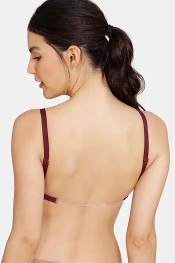 Buy Zivame Beautiful Basics Double Layered Non Wired 3/4th Coverage Backless  Bra - Fig at Rs.314 online