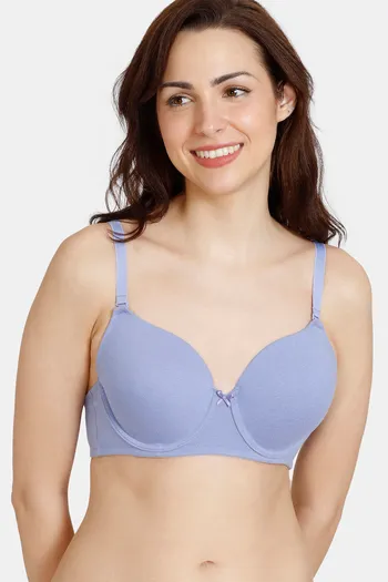 Buy Zivame Padded Non Wired 3-4th Coverage T-Shirt Bra - Barbados Cherry  online