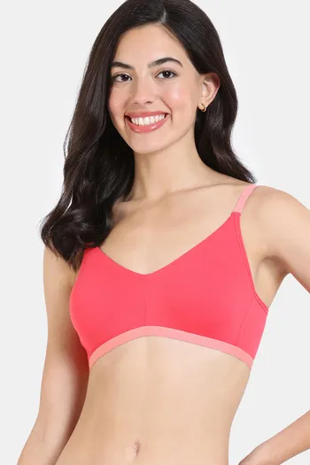 Buy Zivame Double Layered Non Wired 3/4th Coverage T-Shirt Bra - Paradise  Pink at Rs.292 online