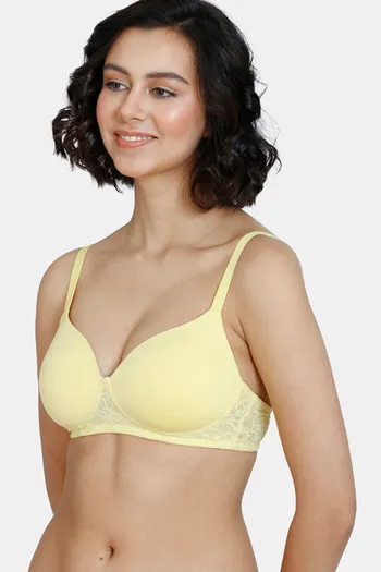 Buy Zivame Padded Wired 3/4th Coverage T-Shirt Bra - Sunshine at Rs.494  online