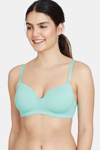 Buy Zivame Beautiful Basics Double Layered Non Wired 3/4th Coverage T-Shirt  Bra - Dark Purple at Rs.337 online