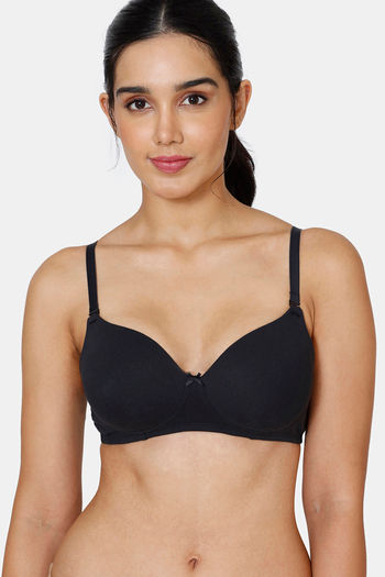 Buy Zivame Women's Polyester Cotton Non Padded Underwire_Type.Value Classic  3/4Th Coverage T-Shirt Bra (ZI117W_Pink_36B) at