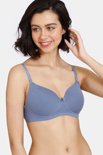 Buy Zivame Beautiful Basics Padded Non Wired 3/4Th Coverage T-Shirt Bra -  Wild Wind at Rs.759 online