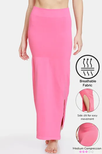 Buy Saree Shapewear Petticoat with Side Slit in Fuschia Pink