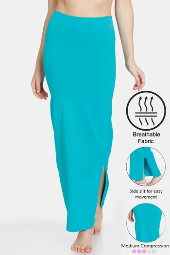 Buy Zivame All Day Seamless Slit Mermaid Saree Shapewear - Turquoise Blue  at Rs.907 online