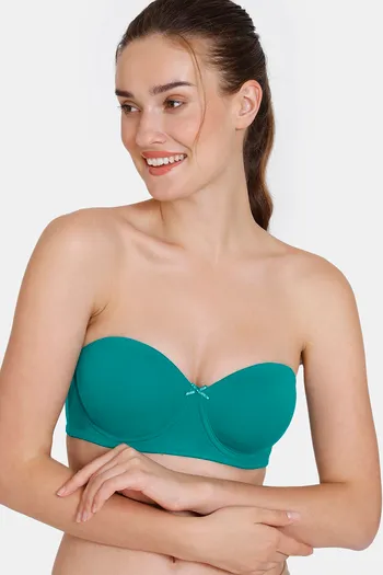 Buy Zivame Padded Wired 3/4th Coverage Strapless Bra - Deep Lake at Rs.809  online
