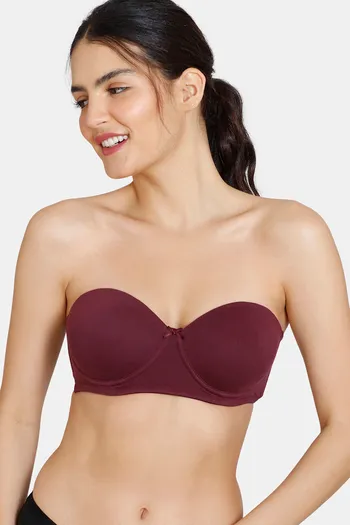 Buy Zivame Padded Wired 3/4th Coverage Strapless Bra - Fig at Rs.450 online