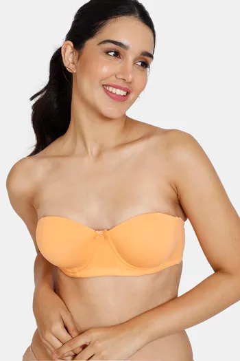 Buy Zivame Padded Wired 3/4th Coverage Strapless Bra - Muskmelon at Rs.275  online