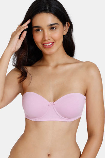 Buy Zivame Padded Wired 3/4th Coverage Strapless Bra - Nude online