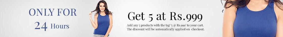 Get 5 at Rs.999 on Tank Tops & Leggings @ Zivame – Rs.999 – Fashion & Apparels