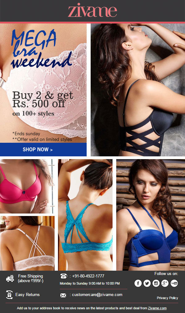 Get 2 bras, at Rs 500 less