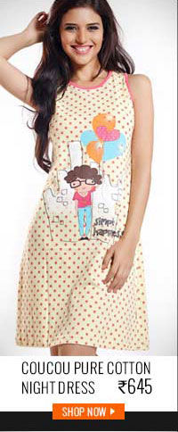 Coucou Pure Cotton Happy Kid Polka Night Dress.